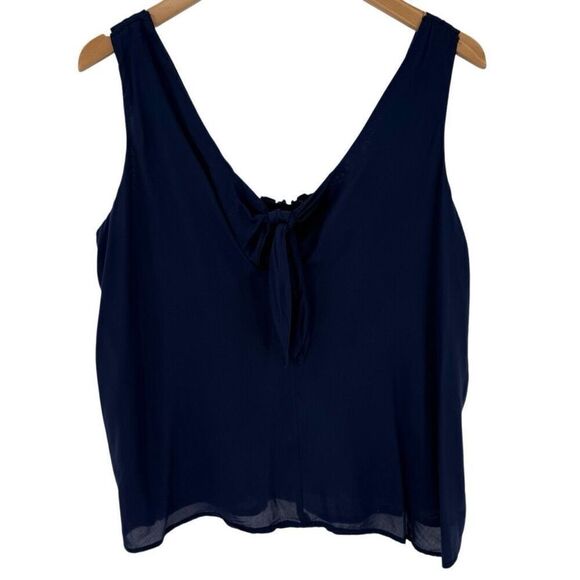 Anthropologie Maeve Verena Tie Front Sleeveless Top Modal Women Large Blue Soft - Picture 1 of 7